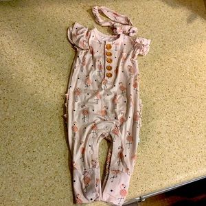 Posh peanut flamingo sleevless romper